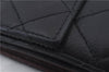 Authentic CHANEL Caviar Skin Matelasse Wallet Purse Black Box 8426C