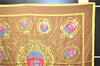 Authentic HERMES Carre 90 Scarf "LES ARMES DE PARIS" Silk Yellow 8426E