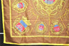 Authentic HERMES Carre 90 Scarf "LES ARMES DE PARIS" Silk Yellow 8426E