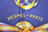 Authentic HERMES Carre 90 Scarf "LES RUBANS DU CHEVAL" Silk Blue Box 8430C