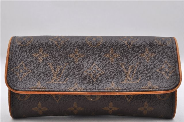 Authentic LOUIS VUITTON Monogram Pochette Twin PM Shoulder Bag M51854 LV 8433C