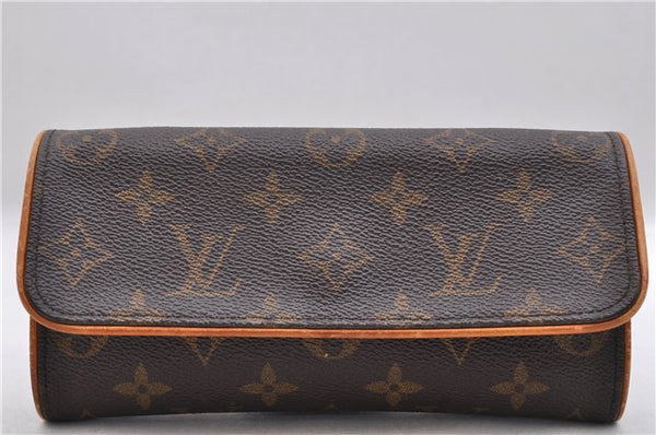 Authentic LOUIS VUITTON Monogram Pochette Twin PM Shoulder Bag M51854 LV 8433C