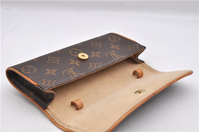 Authentic LOUIS VUITTON Monogram Pochette Twin PM Shoulder Bag M51854 LV 8433C