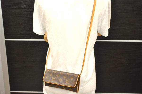 Authentic LOUIS VUITTON Monogram Pochette Twin PM Shoulder Bag M51854 LV 8433C