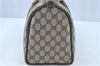 Authentic GUCCI Web Sherry Line Hand Boston Bag GG PVC Leather Brown Junk 8435B