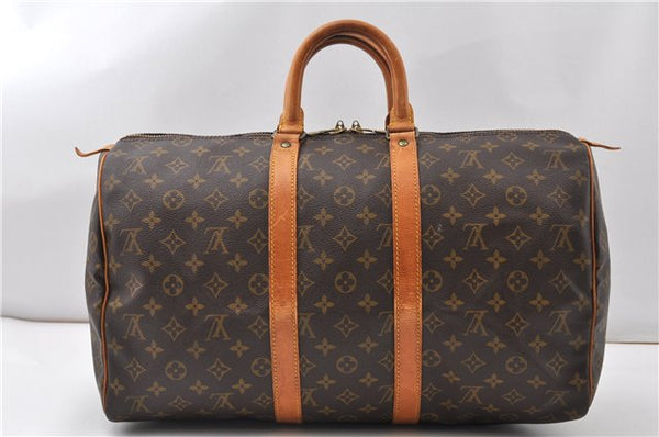 Authentic Louis Vuitton Monogram Keepall 45 Travel Boston Bag M41428 LV 8435F