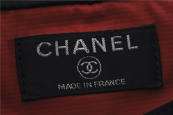 Authentic CHANEL Travel Line Backpack Nylon Black 8436D