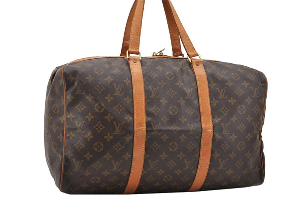 Authentic Louis Vuitton Monogram Sac Souple 45 Hand Boston Bag M41624 LV 8436F