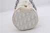 Auth Christian Dior Trotter Romantic Ribbon Hand Bag PVC Leather White 8437D