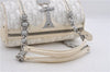 Auth Christian Dior Trotter Romantic Ribbon Hand Bag PVC Leather White 8437D