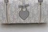 Auth Christian Dior Trotter Romantic Ribbon Hand Bag PVC Leather White 8437D