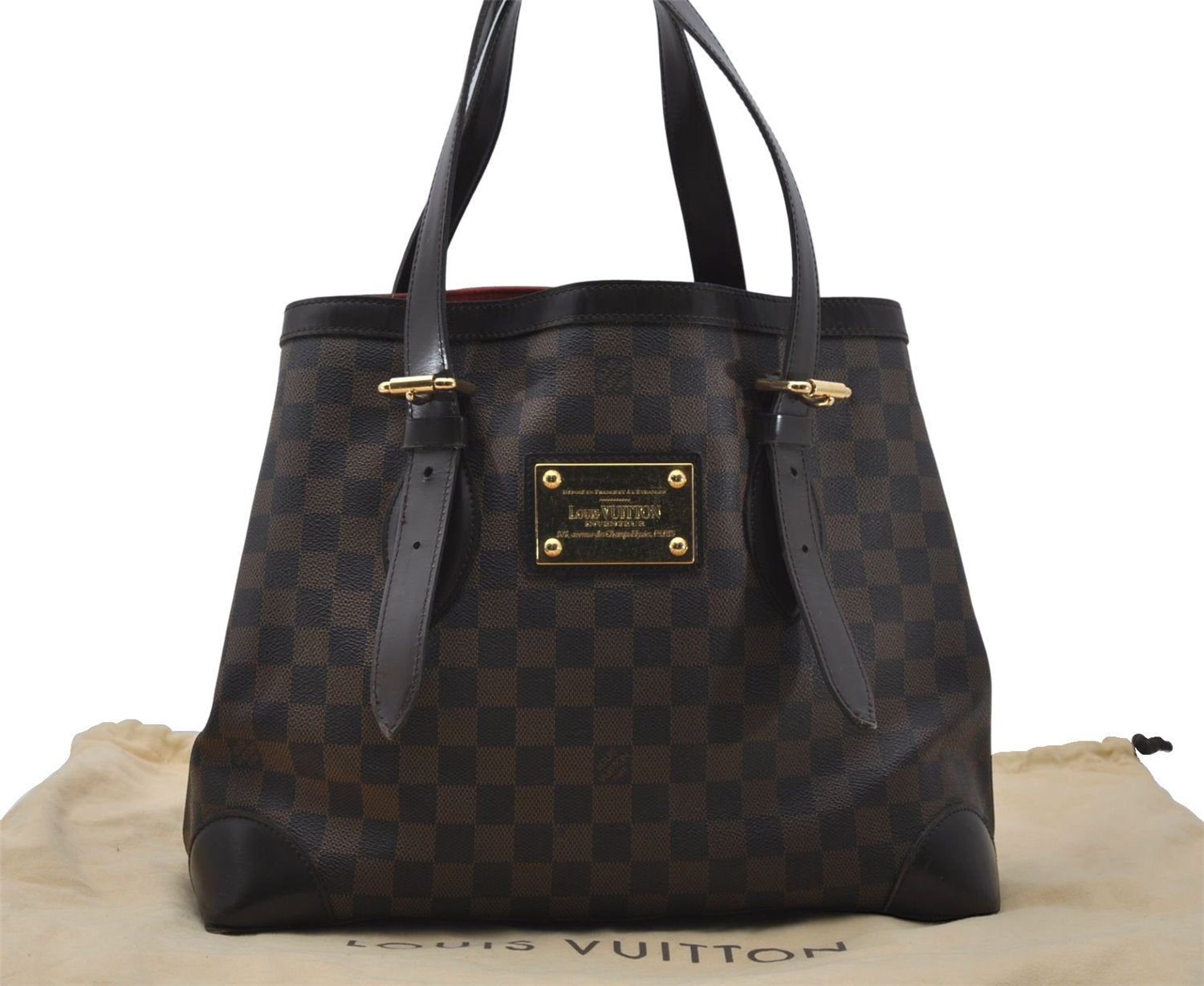 Authentic Louis Vuitton Damier Hampstead MM Shoulder Tote Bag N51204 LV 8441D