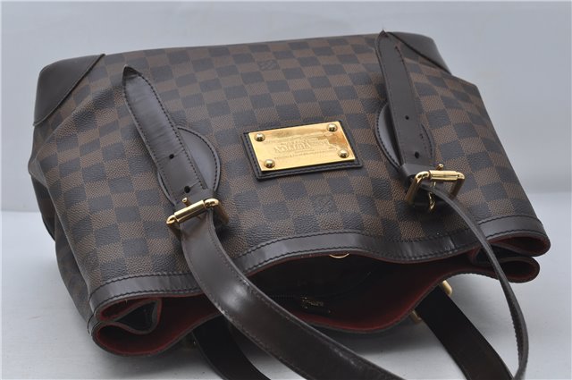 Authentic Louis Vuitton Damier Hampstead MM Shoulder Tote Bag N51204 LV 8441D