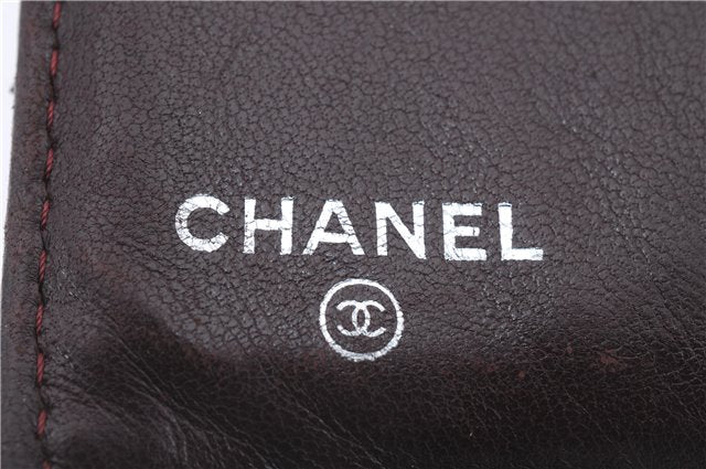 Authentic CHANEL Lamb Skin Matelasse Bifold Wallet Purse Black CC 8444C