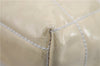 Authentic CHANEL Enamel Chocolate Bar Chain Shoulder Tote Bag Ivory 8447D