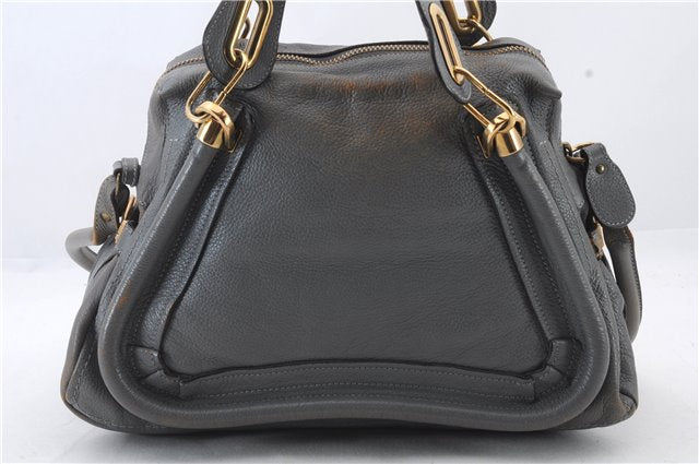 Authentic Chloe Paraty 2Way Shoulder Hand Bag Purse Gray 8449C