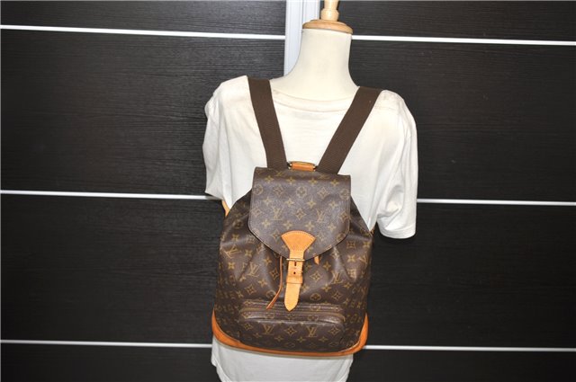 Authentic Louis Vuitton Monogram Montsouris GM Backpack M51135 LV 8451D