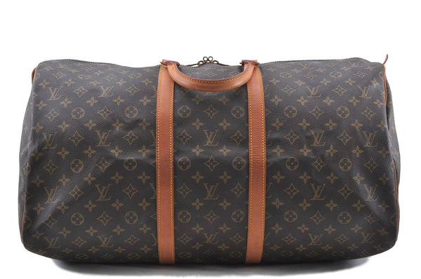 Authentic LOUIS VUITTON Monogram Keepall 55 Boston Bag M41424 LV 8452C