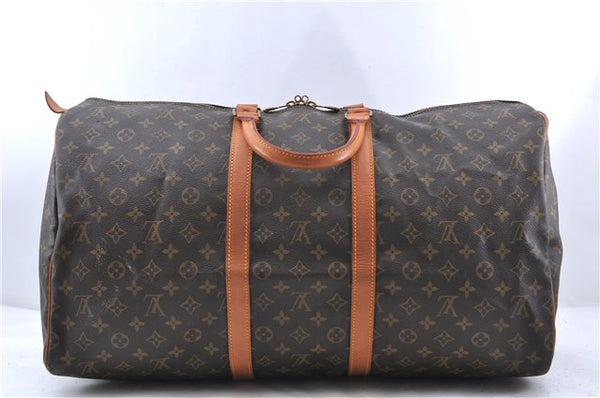 Authentic LOUIS VUITTON Monogram Keepall 55 Boston Bag M41424 LV 8452C