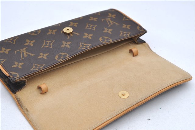 Authentic Louis Vuitton Monogram Pochette Twin GM Shoulder Bag M51852 LV 8453D