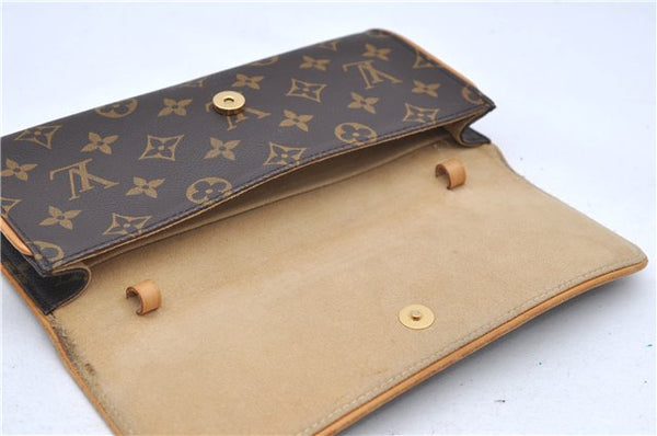 Authentic Louis Vuitton Monogram Pochette Twin GM Shoulder Bag M51852 LV 8453D