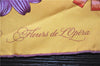 Authentic HERMES Carre 90 Scarf "Fleurs de L'Opera" Silk Purple Yellow 8453F