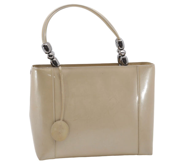 Authentic Christian Dior Maris Pearl Shoulder Tote Bag Enamel Ivory 8454D