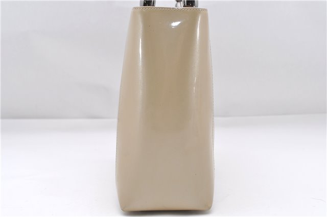 Authentic Christian Dior Maris Pearl Shoulder Tote Bag Enamel Ivory 8454D