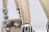 Authentic Christian Dior Maris Pearl Shoulder Tote Bag Enamel Ivory 8454D