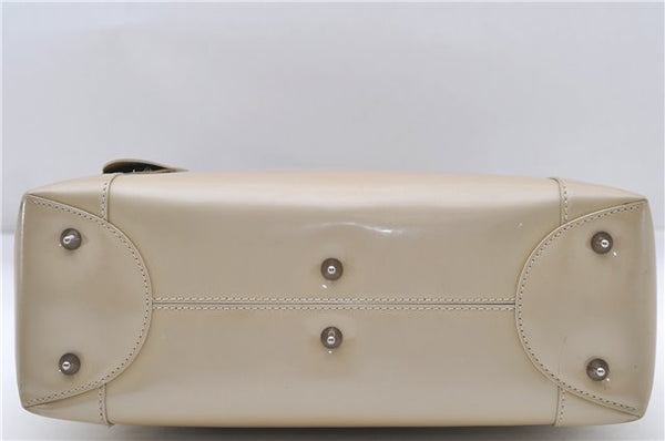 Authentic Christian Dior Maris Pearl Shoulder Tote Bag Enamel Ivory 8454D