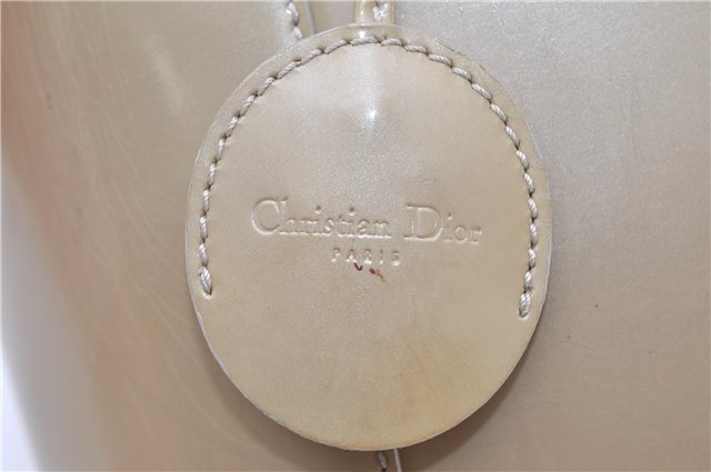Authentic Christian Dior Maris Pearl Shoulder Tote Bag Enamel Ivory 8454D