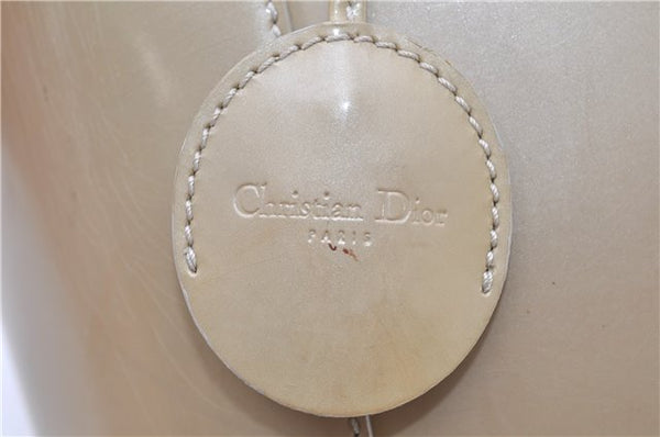 Authentic Christian Dior Maris Pearl Shoulder Tote Bag Enamel Ivory 8454D