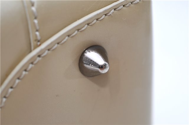 Authentic Christian Dior Maris Pearl Shoulder Tote Bag Enamel Ivory 8454D