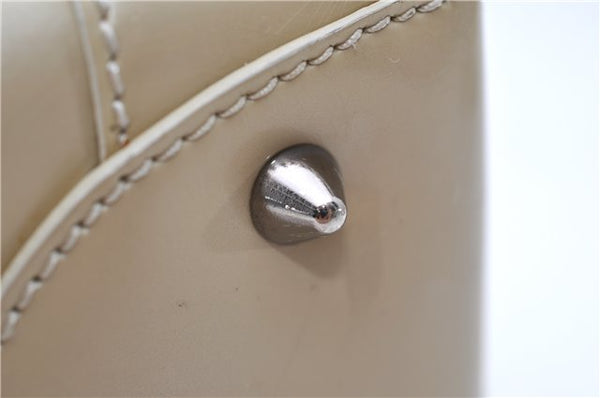 Authentic Christian Dior Maris Pearl Shoulder Tote Bag Enamel Ivory 8454D