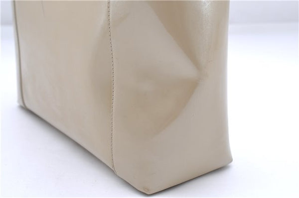 Authentic Christian Dior Maris Pearl Shoulder Tote Bag Enamel Ivory 8454D