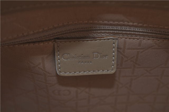 Authentic Christian Dior Maris Pearl Shoulder Tote Bag Enamel Ivory 8454D