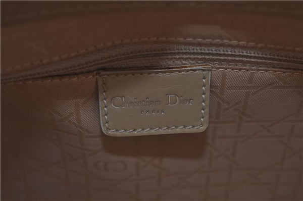 Authentic Christian Dior Maris Pearl Shoulder Tote Bag Enamel Ivory 8454D