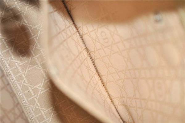 Authentic Christian Dior Maris Pearl Shoulder Tote Bag Enamel Ivory 8454D
