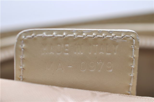 Authentic Christian Dior Maris Pearl Shoulder Tote Bag Enamel Ivory 8454D