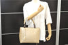 Authentic Christian Dior Maris Pearl Shoulder Tote Bag Enamel Ivory 8454D