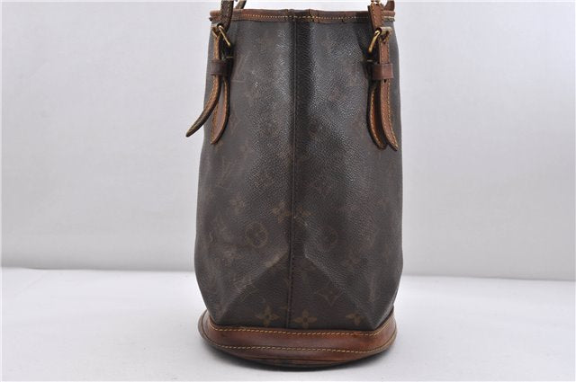 Authentic LOUIS VUITTON Monogram Bucket PM Shoulder Bag M42238 LV Junk 8456C