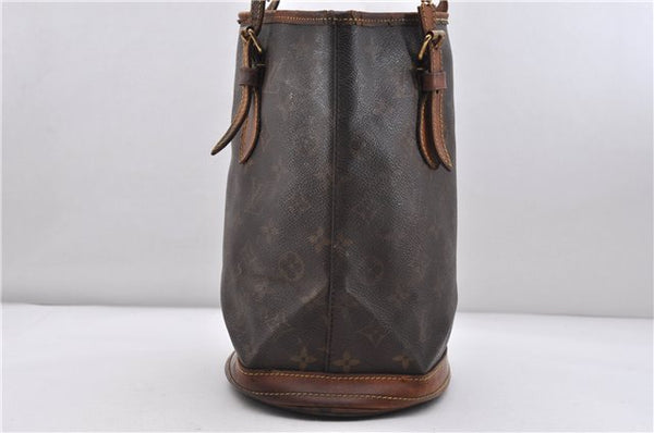 Authentic LOUIS VUITTON Monogram Bucket PM Shoulder Bag M42238 LV Junk 8456C