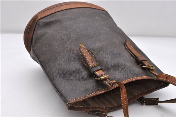Authentic LOUIS VUITTON Monogram Bucket PM Shoulder Bag M42238 LV Junk 8456C