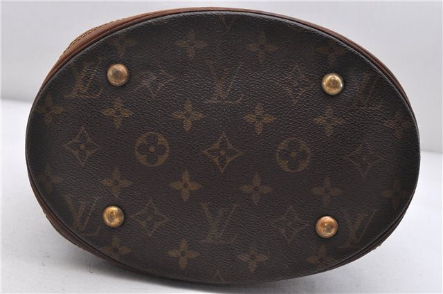 Authentic LOUIS VUITTON Monogram Bucket PM Shoulder Bag M42238 LV Junk 8456C