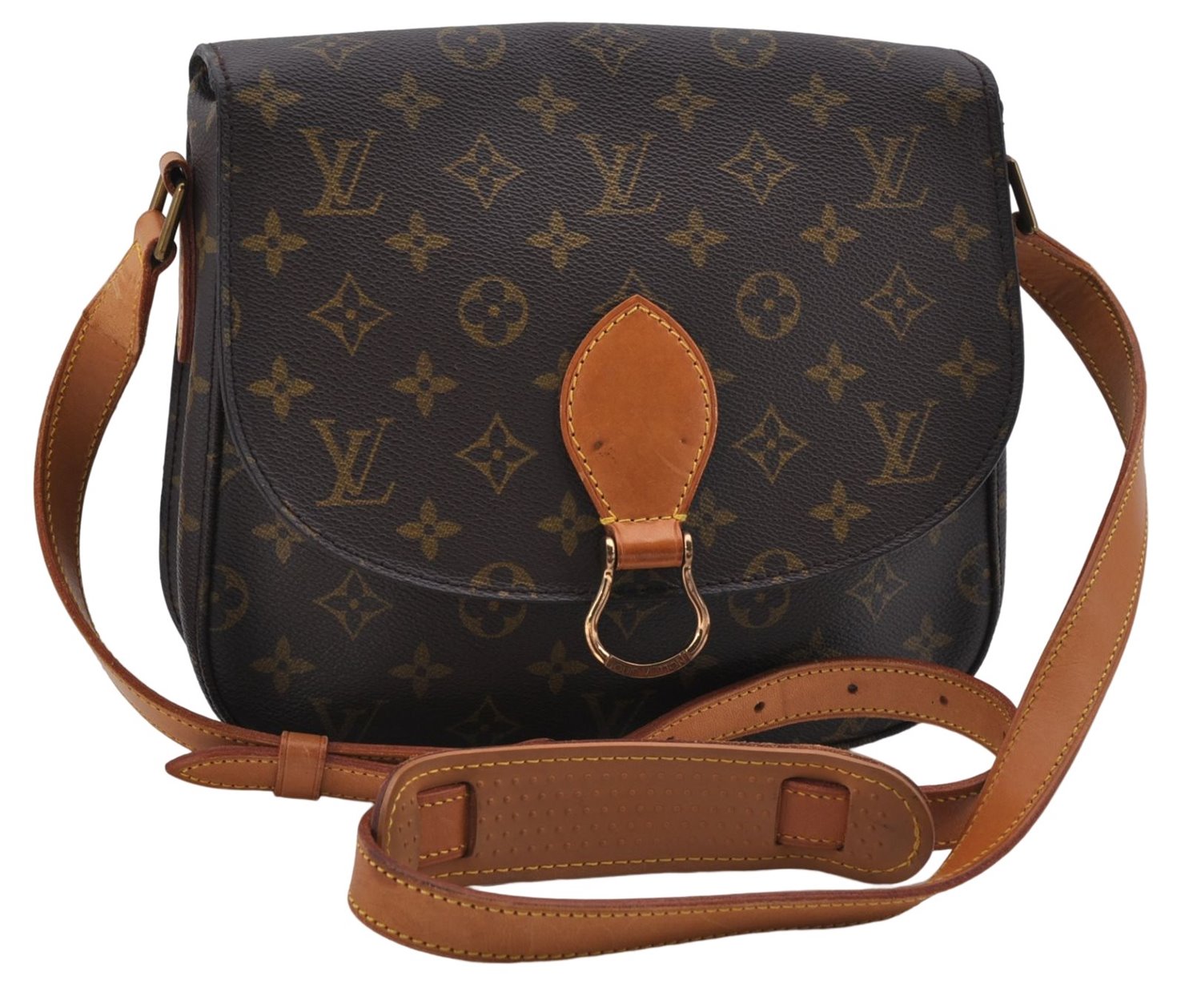 Auth Louis Vuitton Monogram Saint Cloud GM Shoulder Cross Bag M51242 LV 8457D