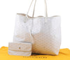 Authentic Goyard Saint Louis GM Shoulder Tote Bag PVC Leather White 8465D