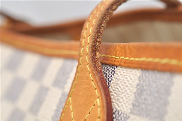 Authentic Louis Vuitton Damier Azur Neverfull MM Tote Bag N51107 LV 8466D
