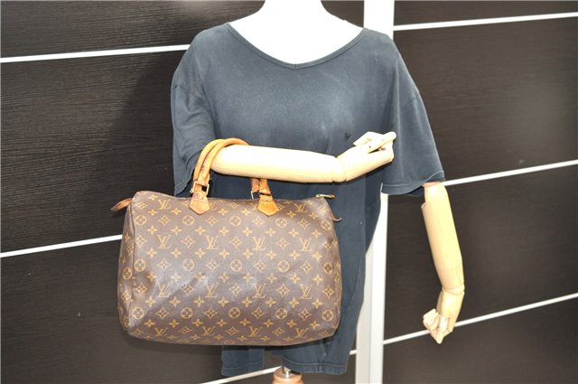 Authentic LOUIS VUITTON Monogram Speedy 35 Hand Bag M41524 LV 8468C