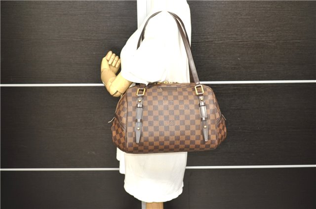 Authentic Louis Vuitton Damier Rivington PM Shoulder Bag N41157 LV 8468D