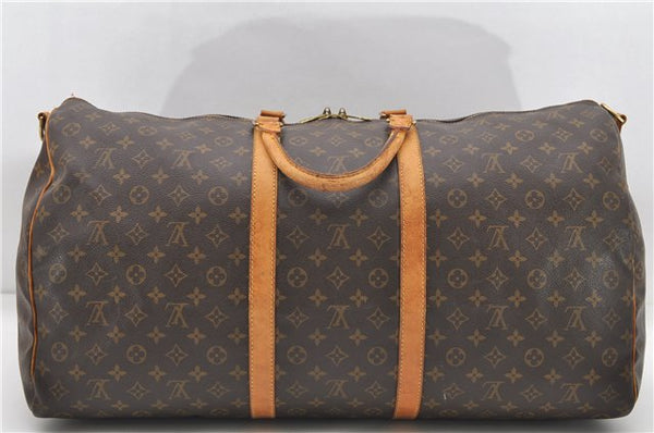 Auth Louis Vuitton Monogram Keepall Bandouliere 60 Boston Bag M41412 LV 8471D